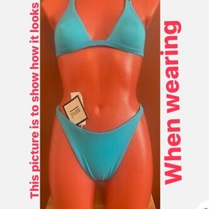 **3 PIECE **LA PERLA MARVEL BIKINI AND COVER UP SET, SIZE SMALL, CORAL COLOR.👙